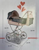 MEDIUM PINK & GRAY SPANISH PRAM (LUCIA) 40690