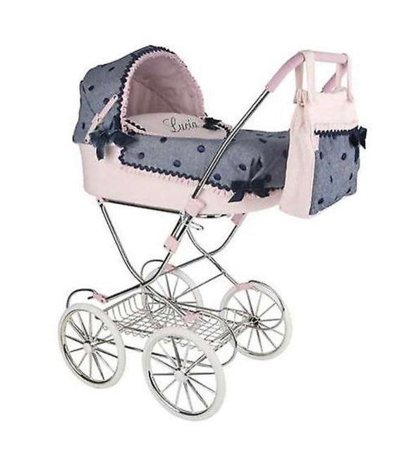 MEDIUM PINK & GRAY SPANISH PRAM (LUCIA) 40690