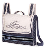 LARGE SPANISH NAVY & WHITE DOLL PRAM