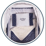 LARGE SPANISH NAVY & WHITE DOLL PRAM
