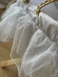 WHITE SPARKLE MOSES BASKET (STAND INCLUDED)